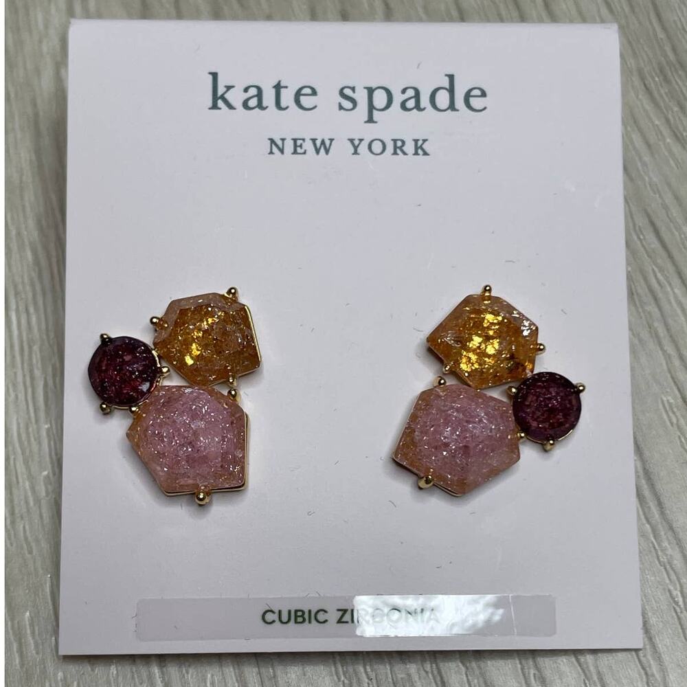 Kate Spade Trio Multi Stone Cluster Stud Earrings